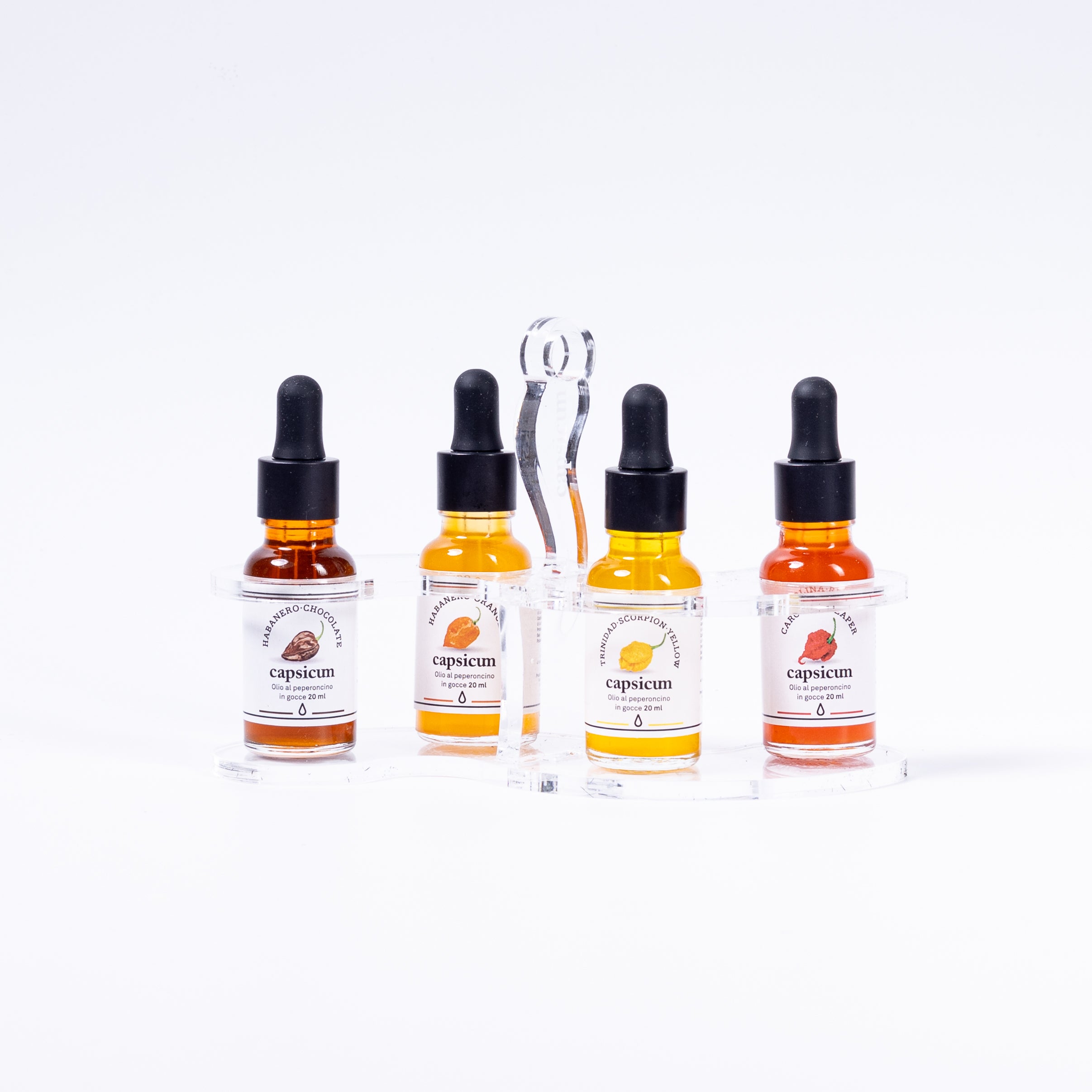 Capsicum 4x Reinsortiges-Chiliöl Set