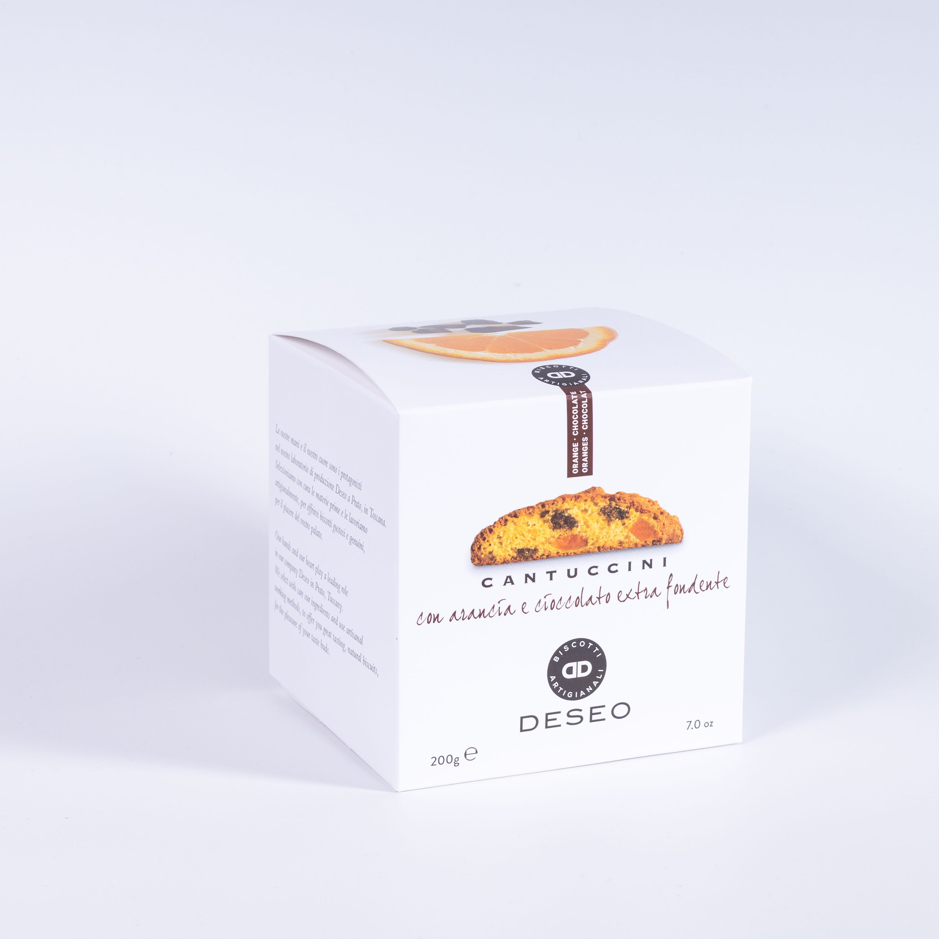 Deseo Cantuccini mit Zartbitterschokolade und kandierter Orange