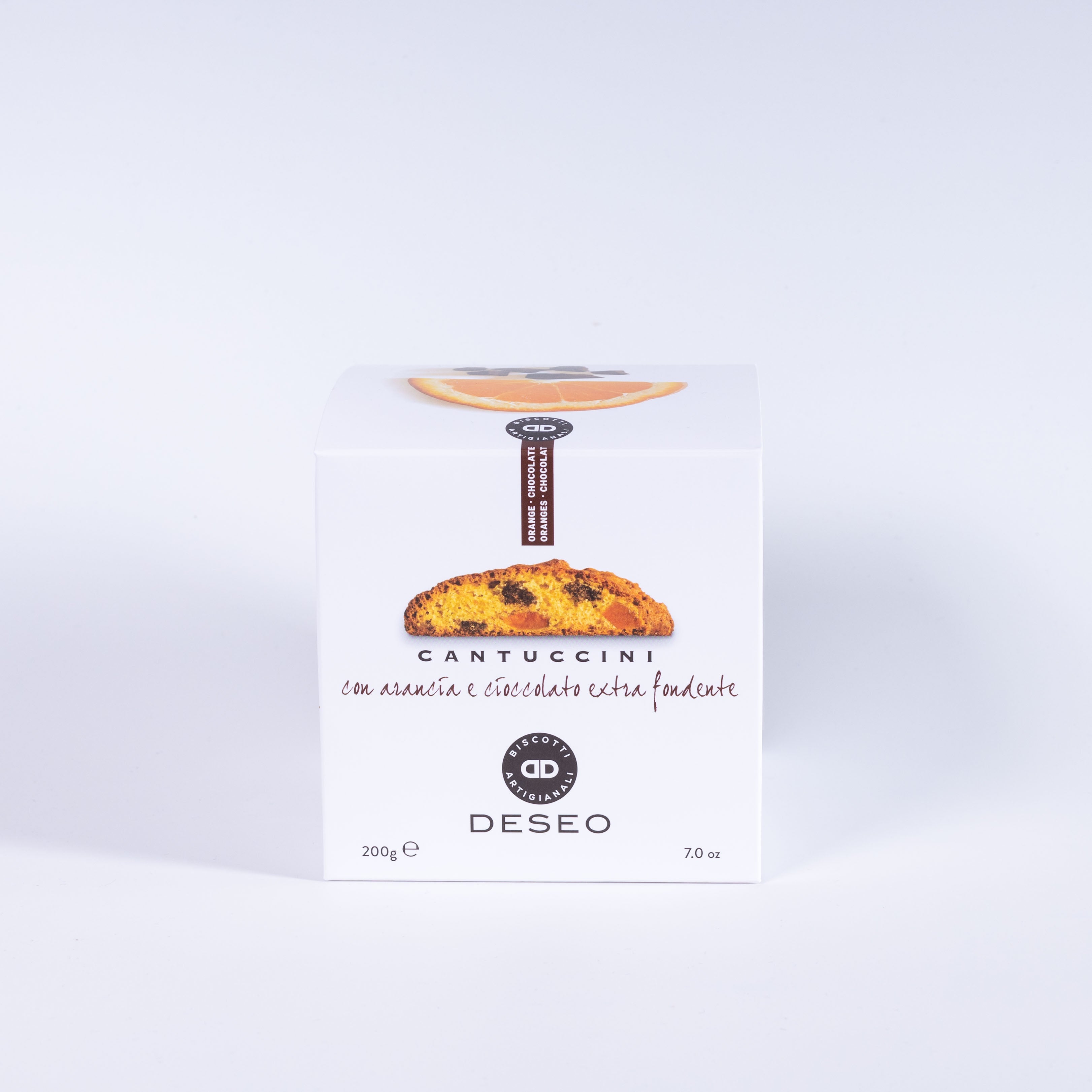 Deseo Cantuccini mit Zartbitterschokolade und kandierter Orange