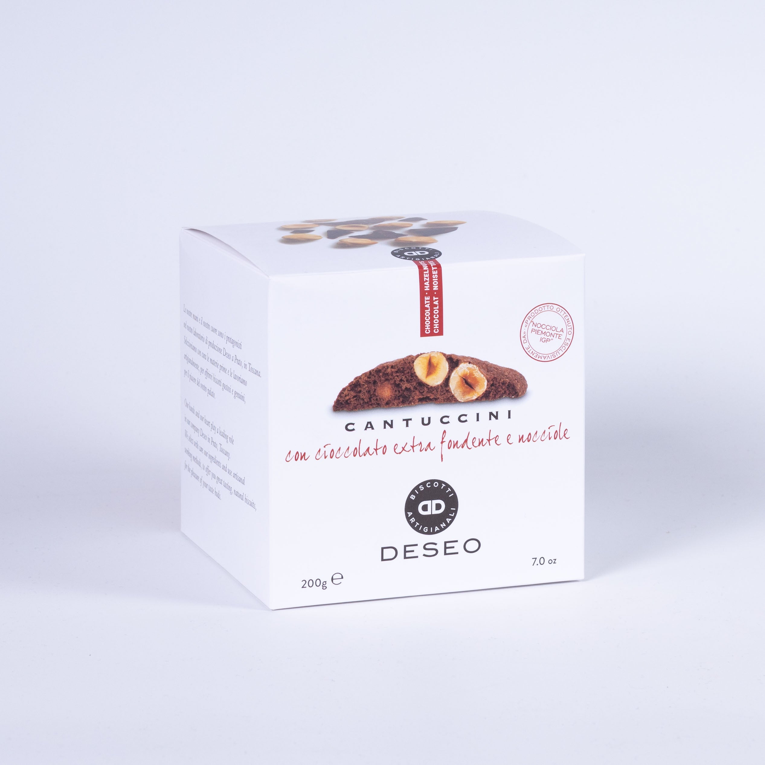 Deseo Cantuccini mit Zartbitterschokolade und Haselnüssen