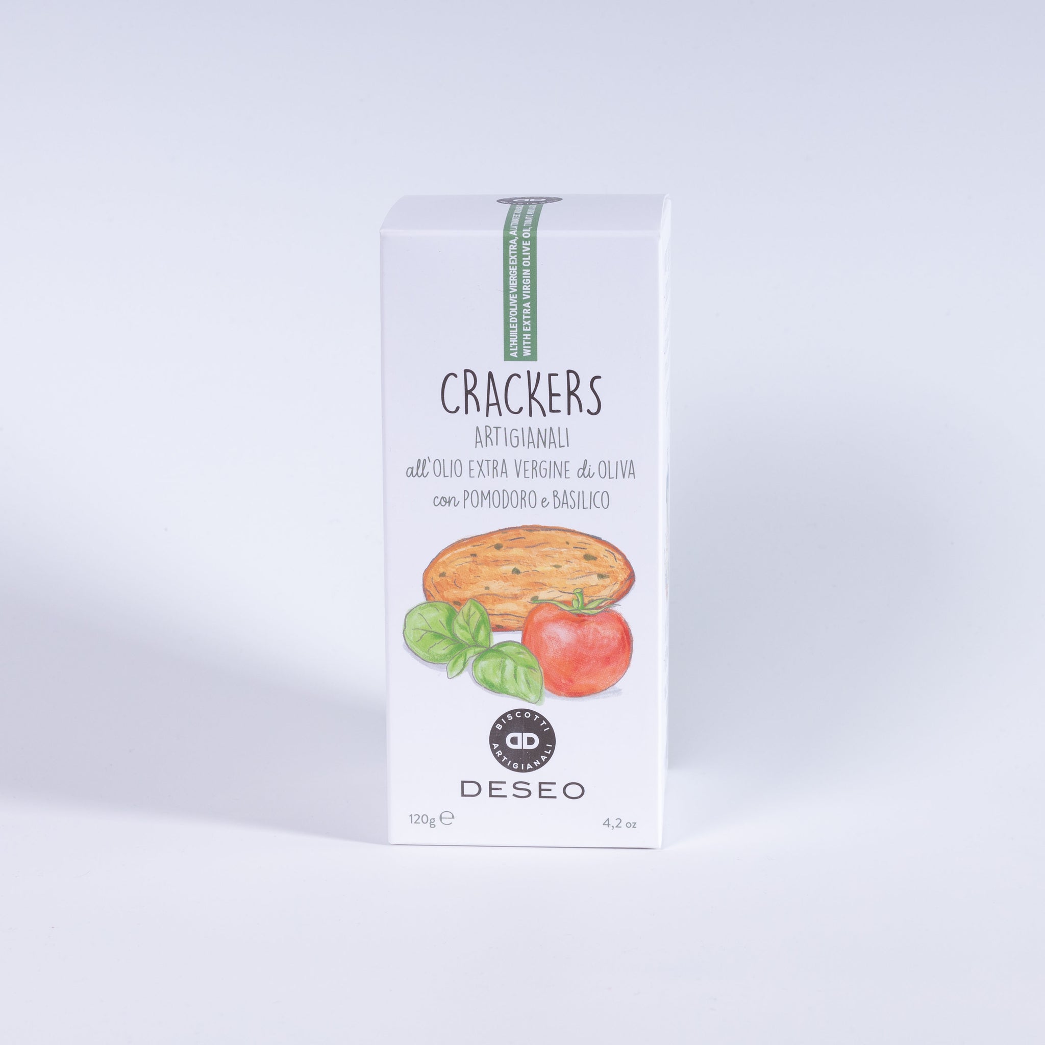 Deseo Cracker All'olio Evo mit Tomaten und Basilikum