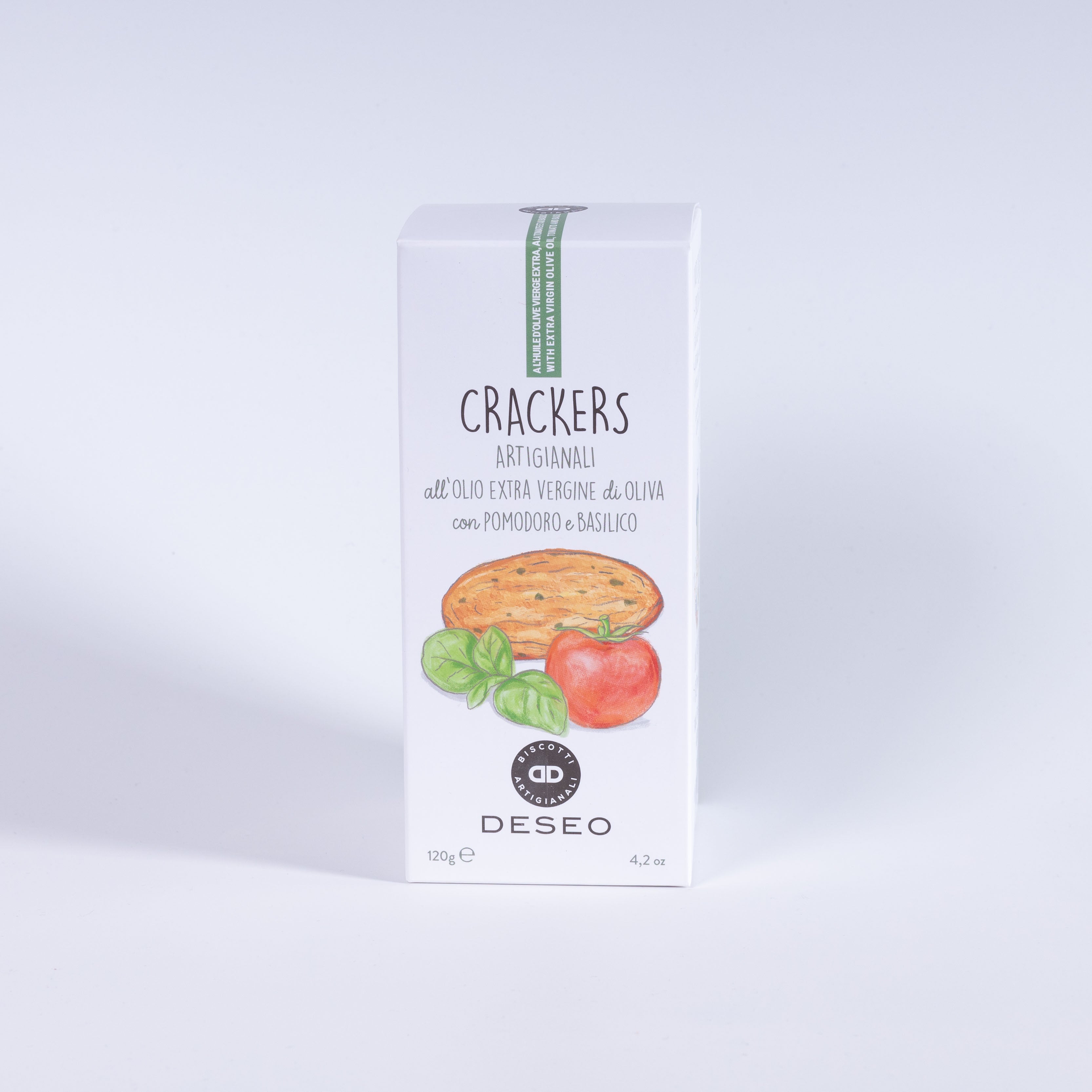 Deseo Cracker All'olio Evo mit Tomaten und Basilikum