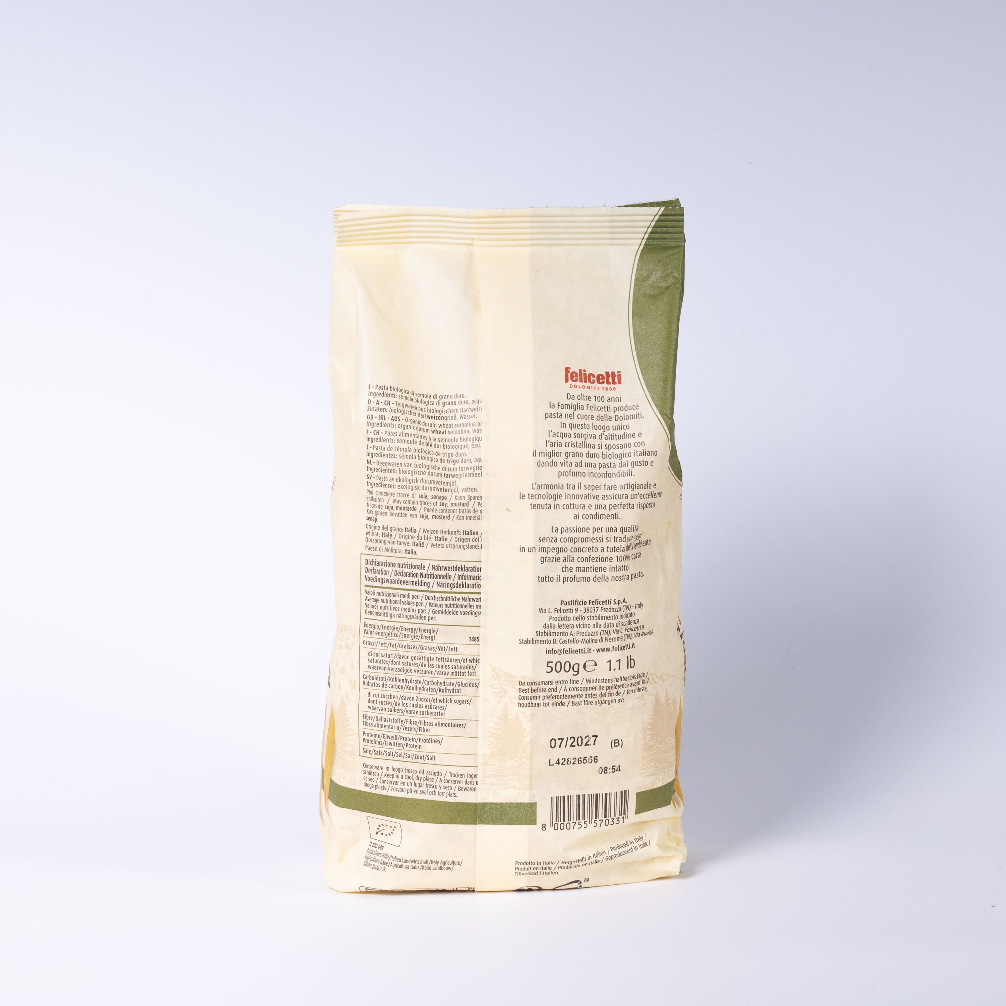 Felicetti Penne Rigate Pasta N6169 Bio