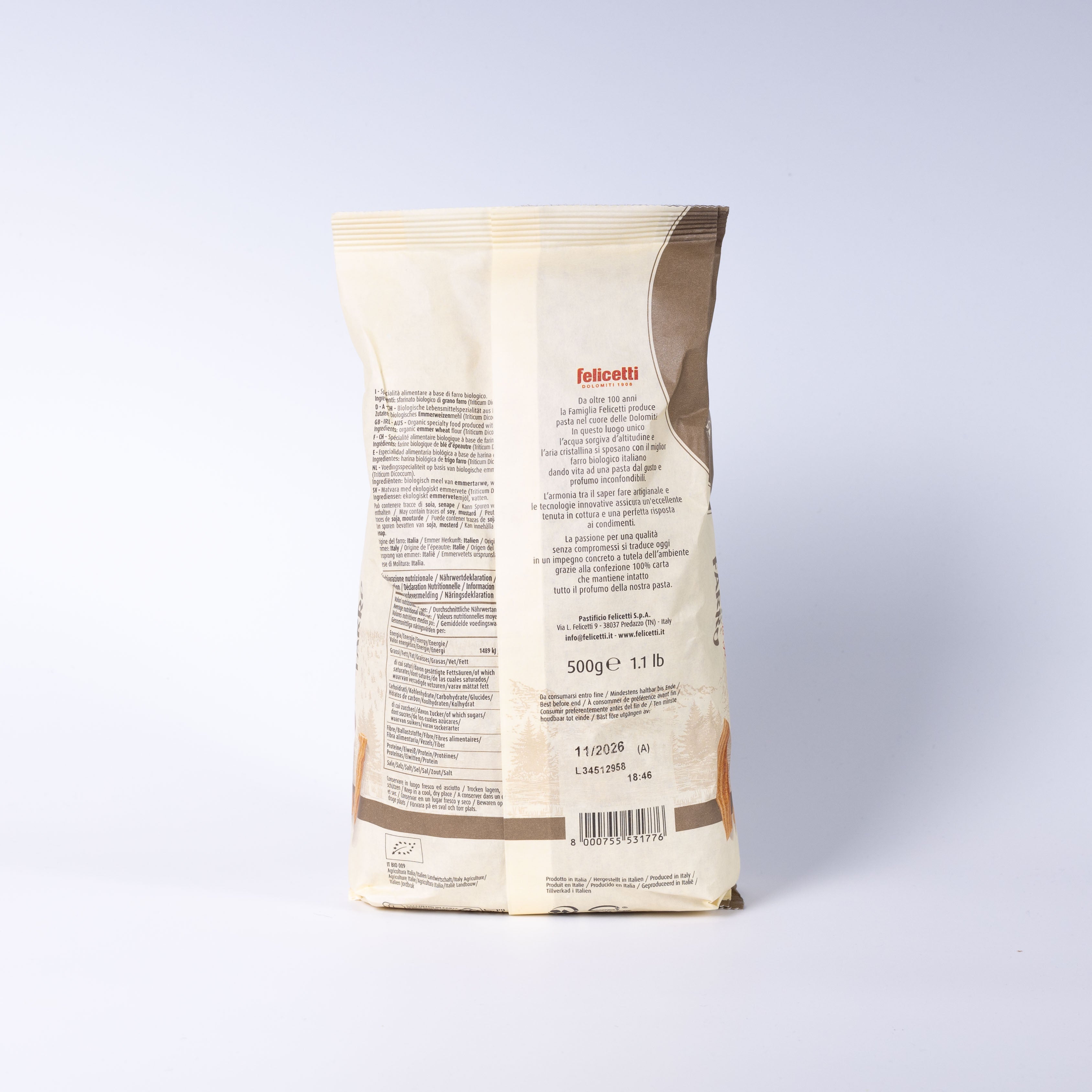 Felicetti Rigatini Pasta N177 Bio Farro
