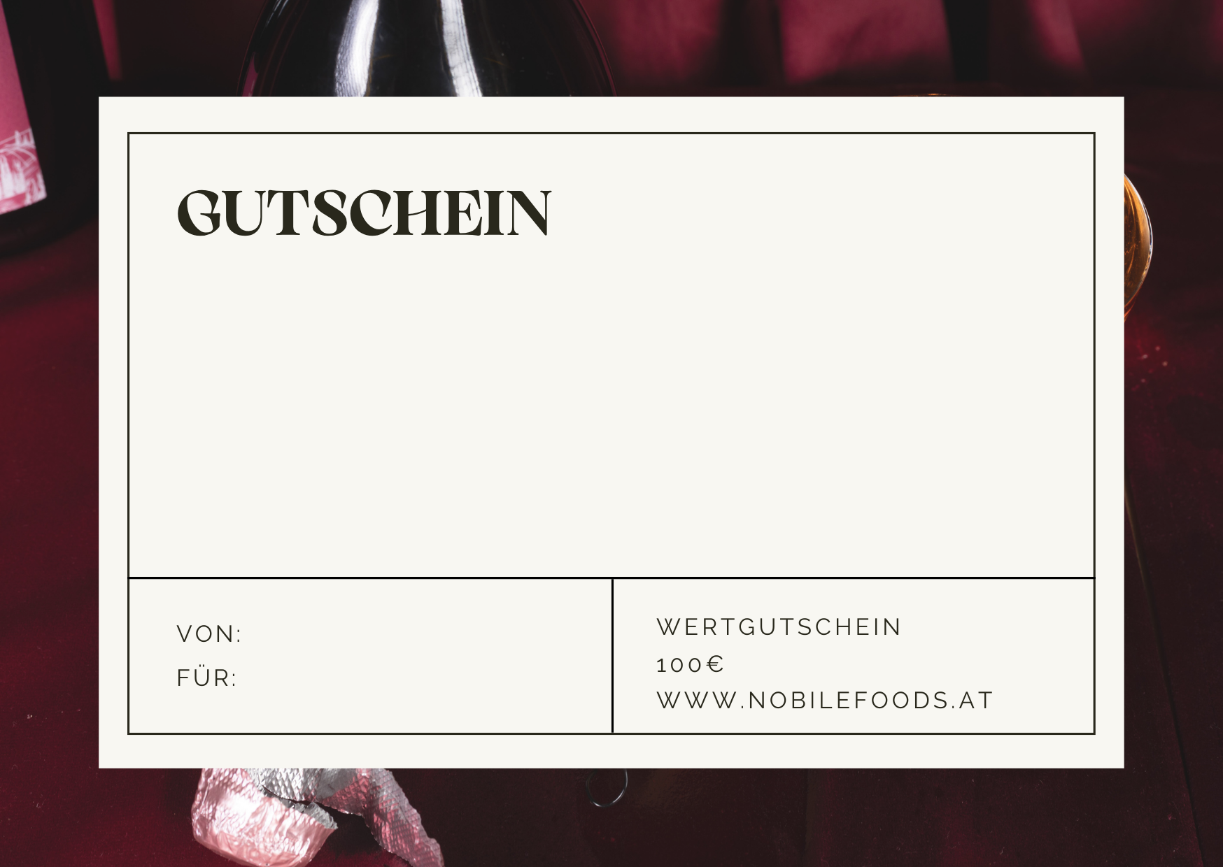 Wertgutschein Feierlichkeit