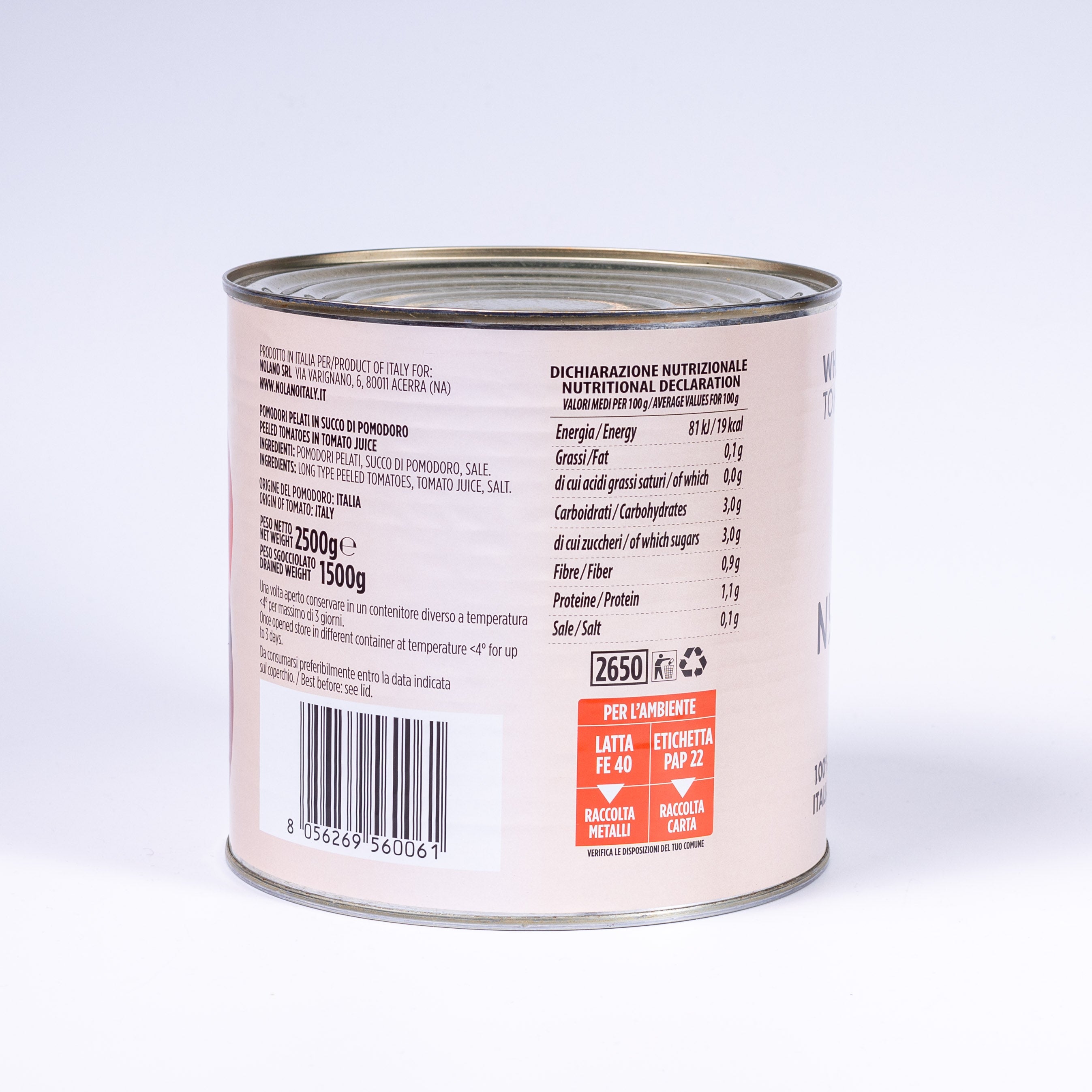 Nolano geschälte Tomaten 2,5kg