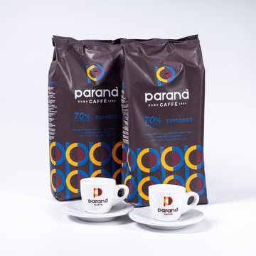 Caffè Parana - Espresso 70/30 Vorteilspaket 2x1kg inkl. Tassenset