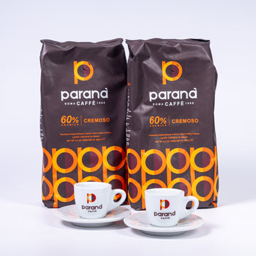Caffè Parana - Cremoso 60/40 Vorteilspaket 2x1kg inkl. Tassenset