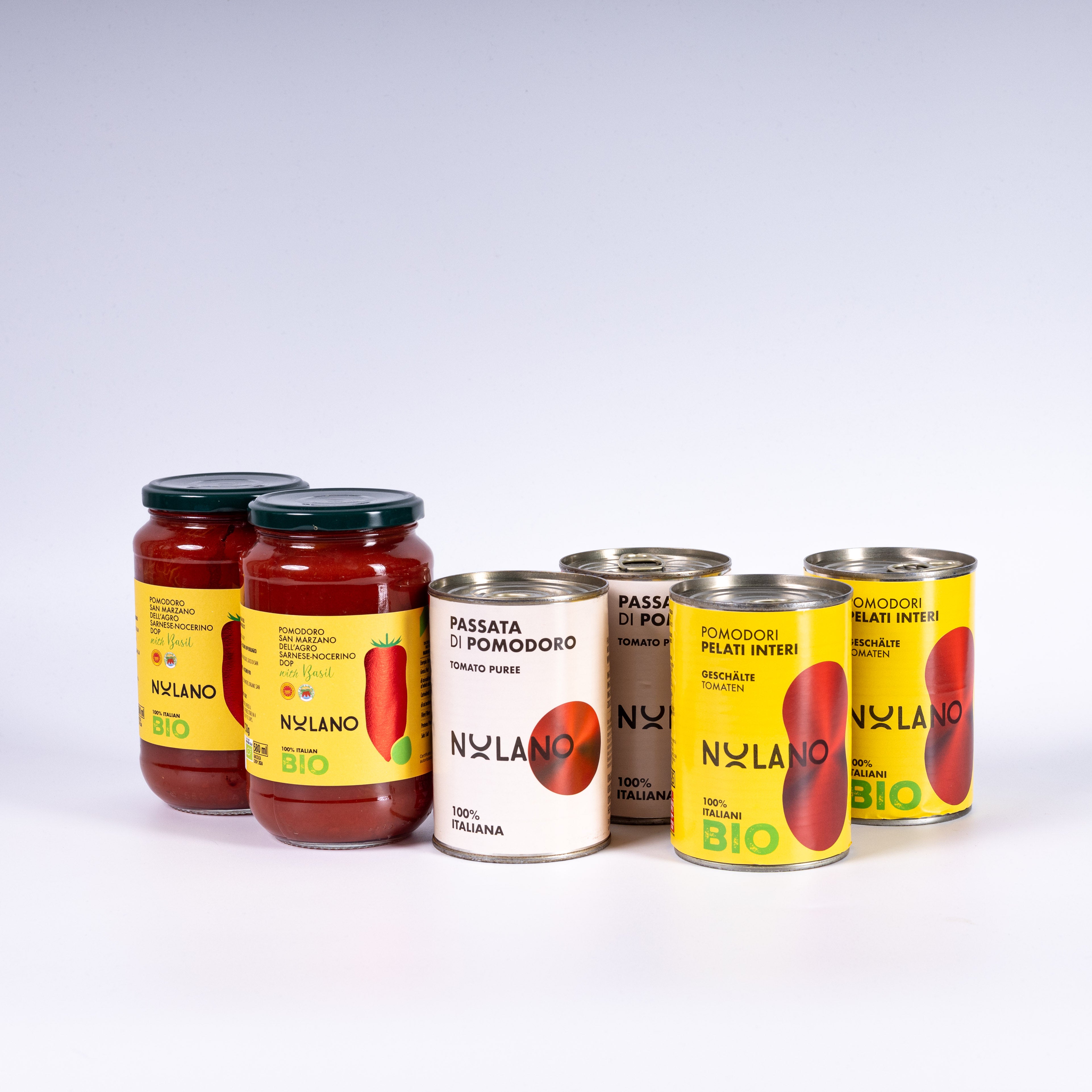 Nolano Tomaten 6er Set, San Marzano, Geschält, Passiert
